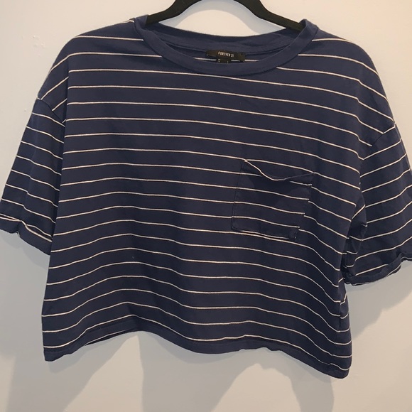 Navy Crop Top - Picture 1 of 2